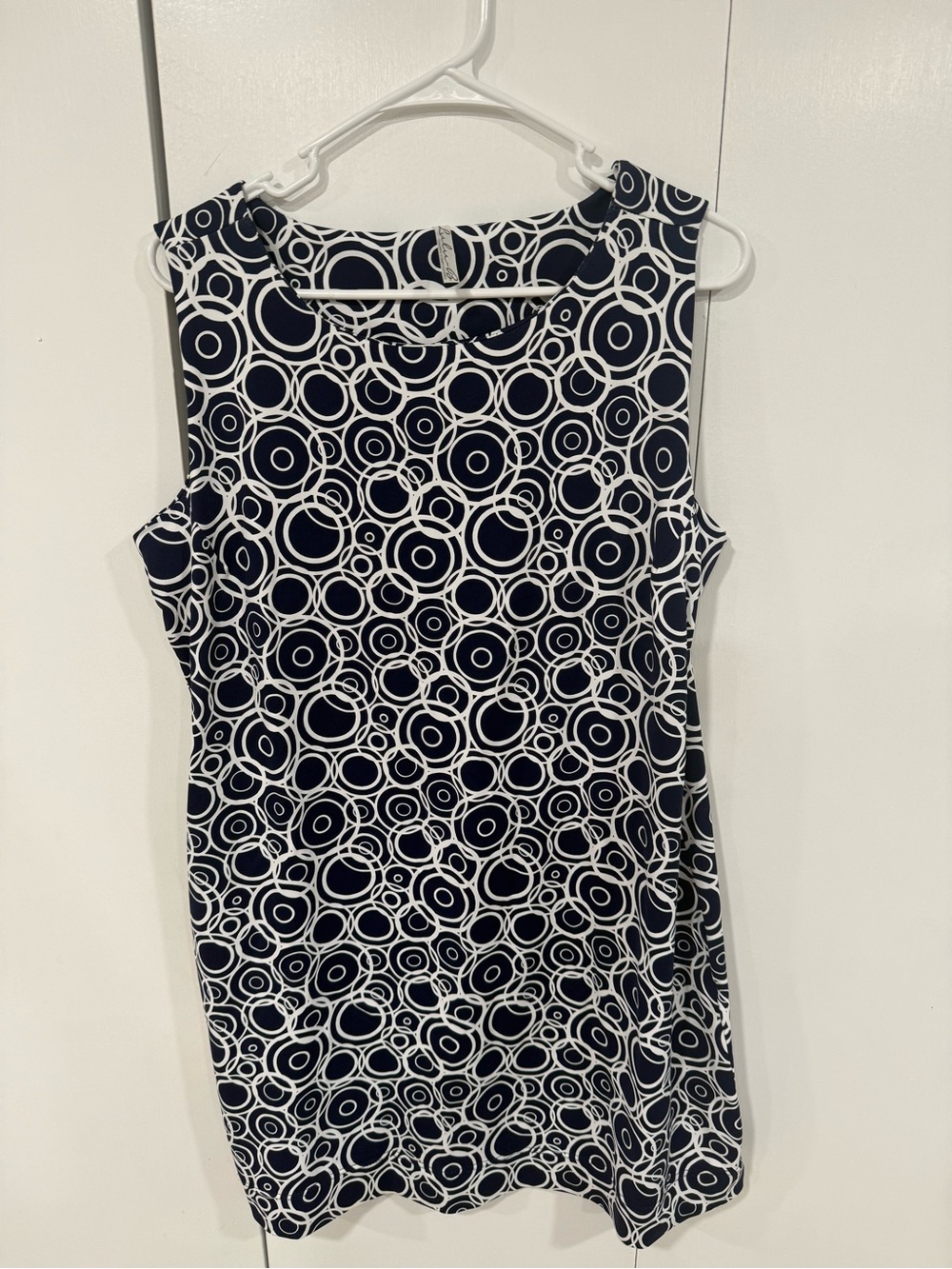 Lulu-B Navy & White Circle-Print Sleeveless Dress